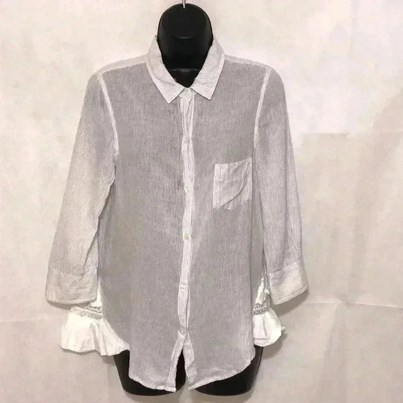 Holding Horses Striped Button Front Size 6–E1 - Picture 1 of 5